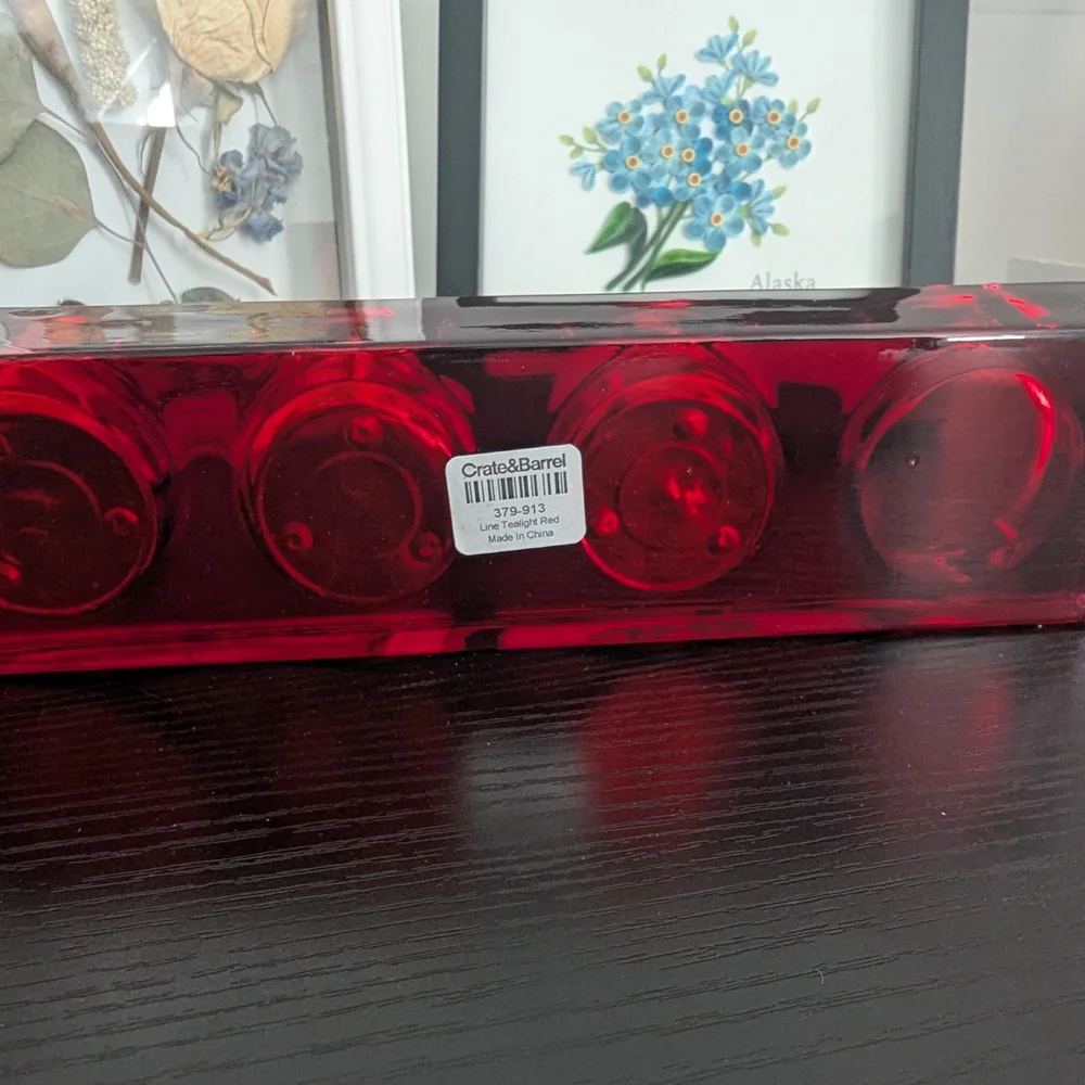 Crate&Barrel Deep Red Tealight Holder